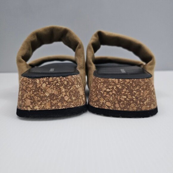 NEW Free People Fairmount Sandal Womens 10 Taupe Tan Suede Cork Platform Slide - Picture 9 of 13